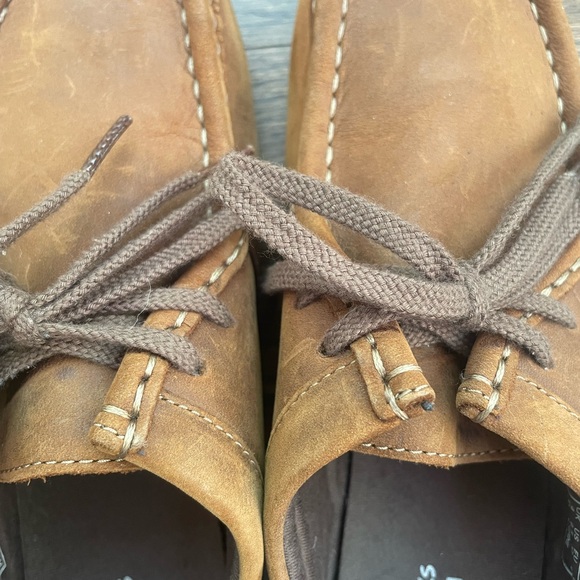 Clarks Padmora Loafer Lace Up Leather in Brown Leather Platform Loafers 6.5M - Picture 10 of 10